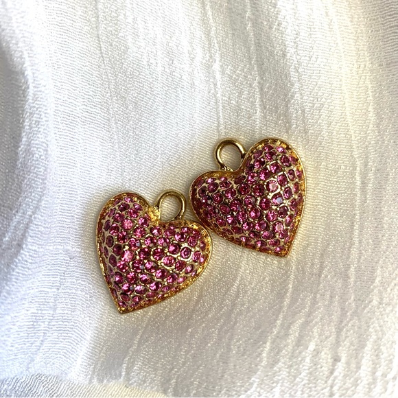 Pink Rhimestone Heart Shape Charm - Picture 3 of 6